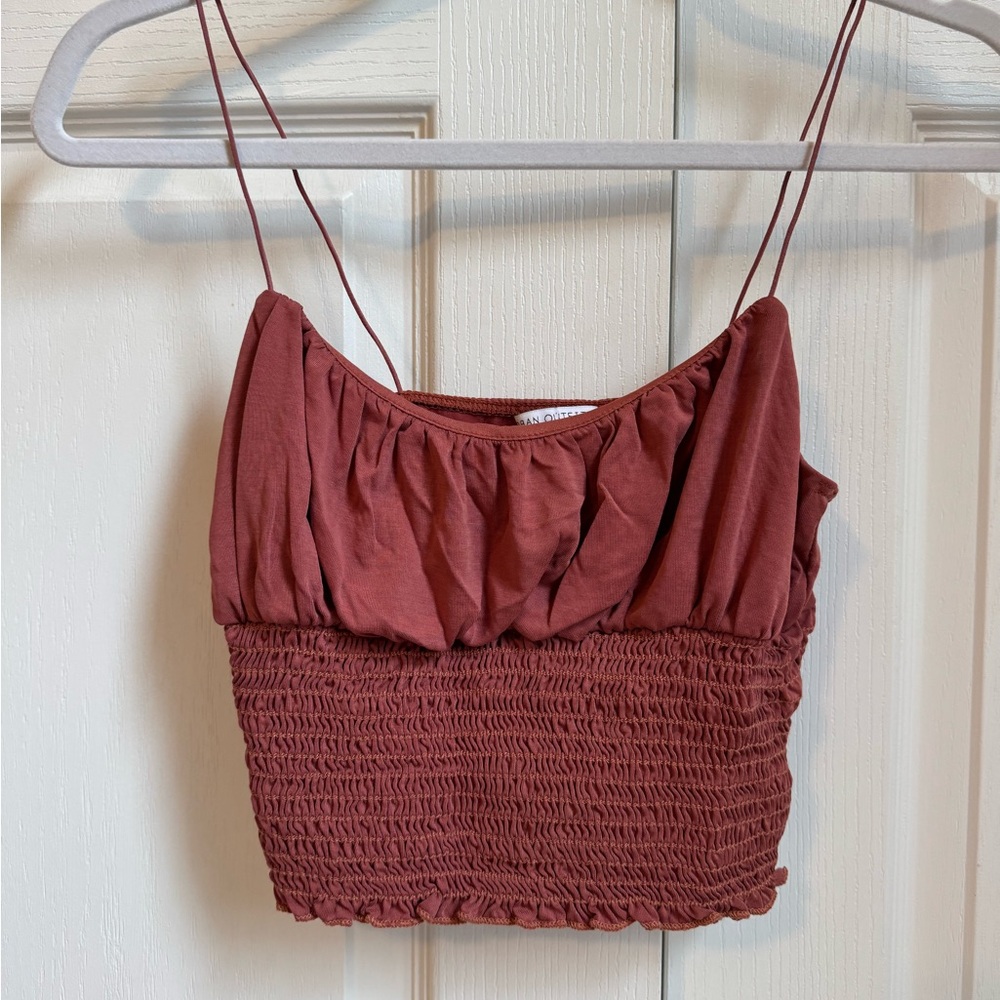 Cropped smocked tank